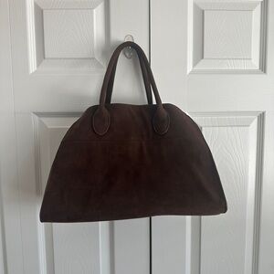 Brown Faux Suede Handbag